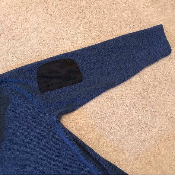 Orvis Quarter Zip Pullover Knit Sweater Mens Size XL Blue Sleeve Pocket - Picture 7 of 11